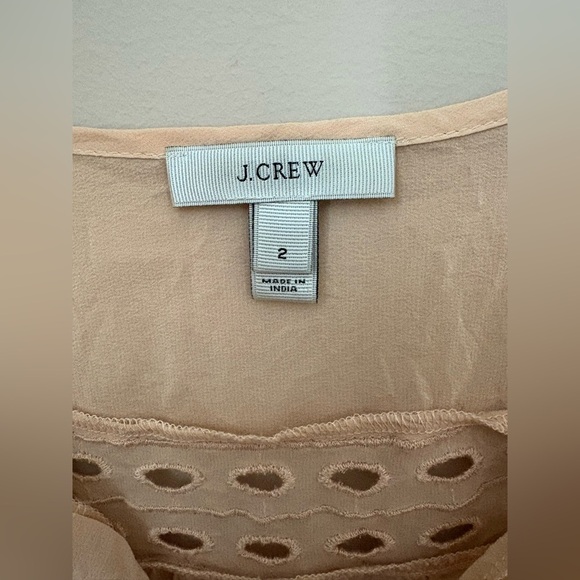 J Crew Elegant Tan Eyelet Women's Top Size 2 - Picture 4 of 5